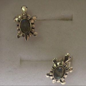 Labradorite turtle stud earrings